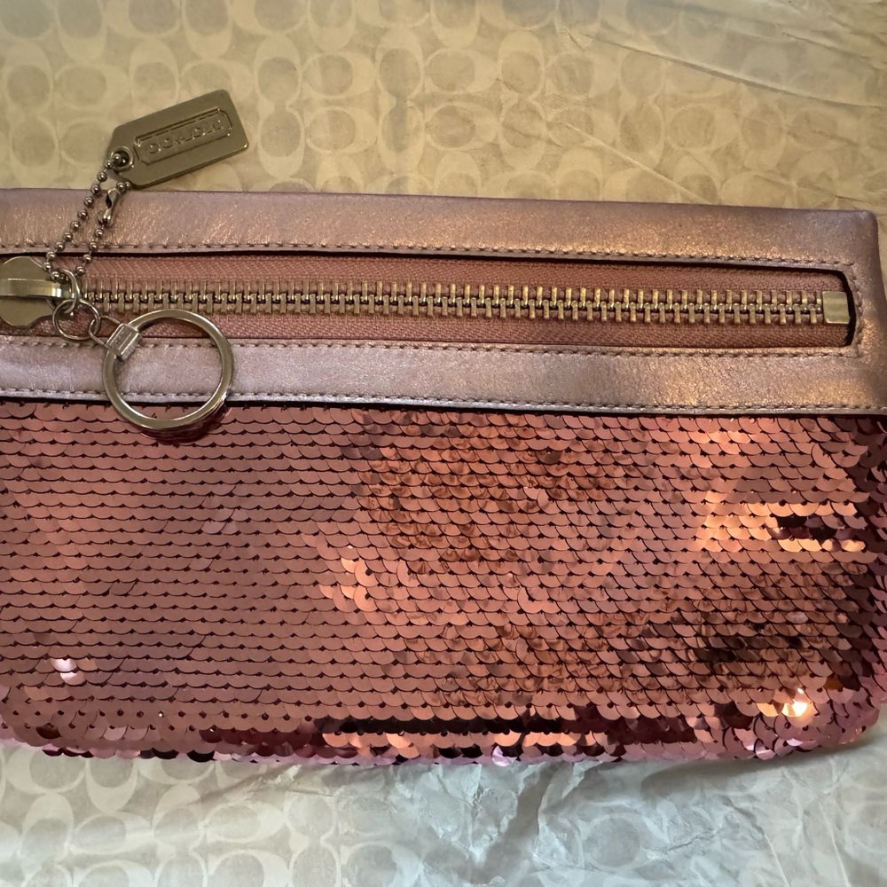 Coach Pink Sequin Clutch